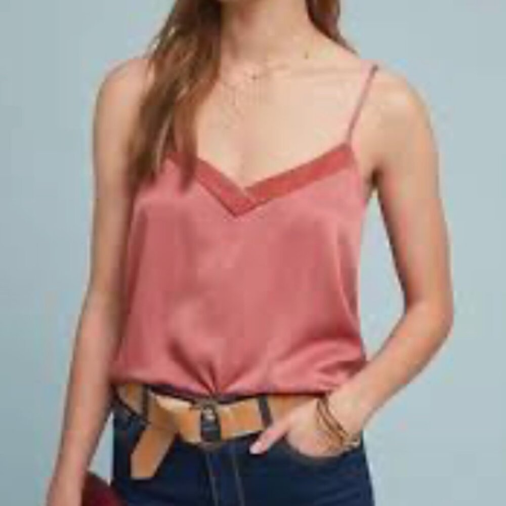 ⭐️ Floreat Velvet Trimmed Satin Cami Boho Bohemian Classy Party Elegant Blouse